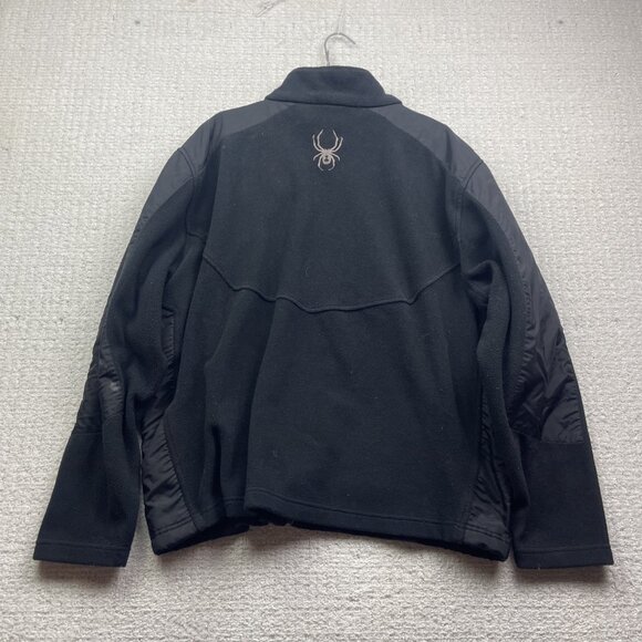Spyder Full Zip Jacket Mens Polar Fleece Black Pockets Outdoors Utilitywear Read - Picture 9 of 13